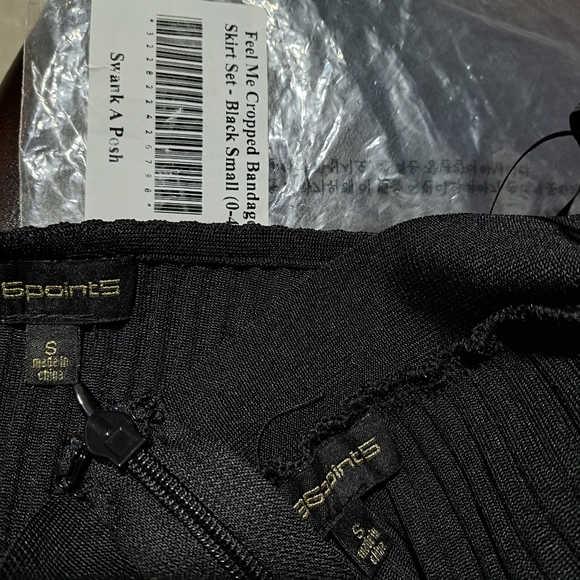 #097 Swank A Posh Cropped Bandage Ribbed Skirt Set - Picture 10 of 11